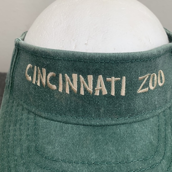 Cincinnati Zoo Visor Childs Adjustable Green Acid Wash Strapback Cap JHats - Picture 3 of 12